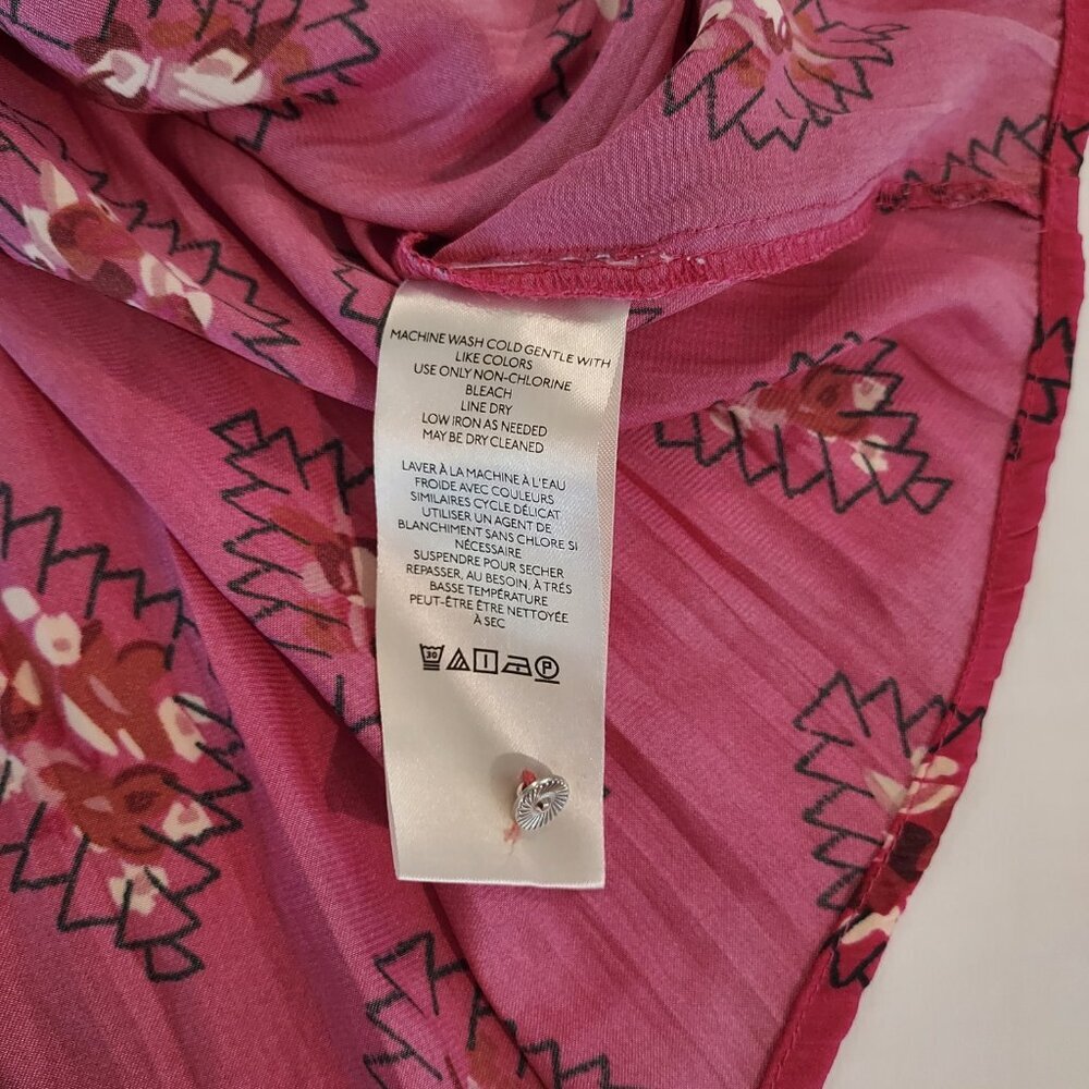 Anthropologie Red & Pink Drapey Henley Top Size Med - Picture 11 of 11